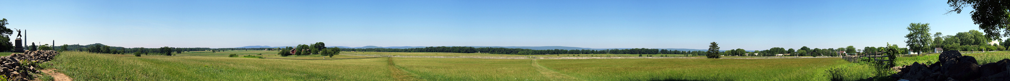 View from Cemetery Ridge of the field where Pickett's Charge took place