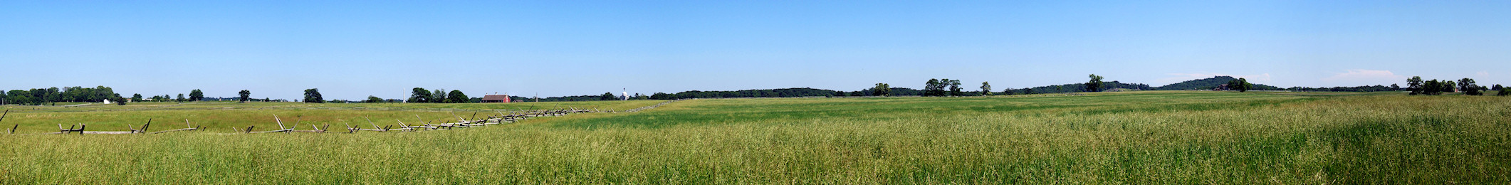 View of Cemetery Ridge from the place on Seminary Ridge where Pickett's forces began their charge