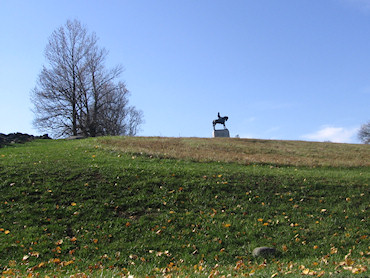 View of Cemetery Hill from the bottom looking up