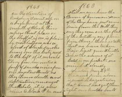 Diary kept by Private H.H. Bennett during the Civil War